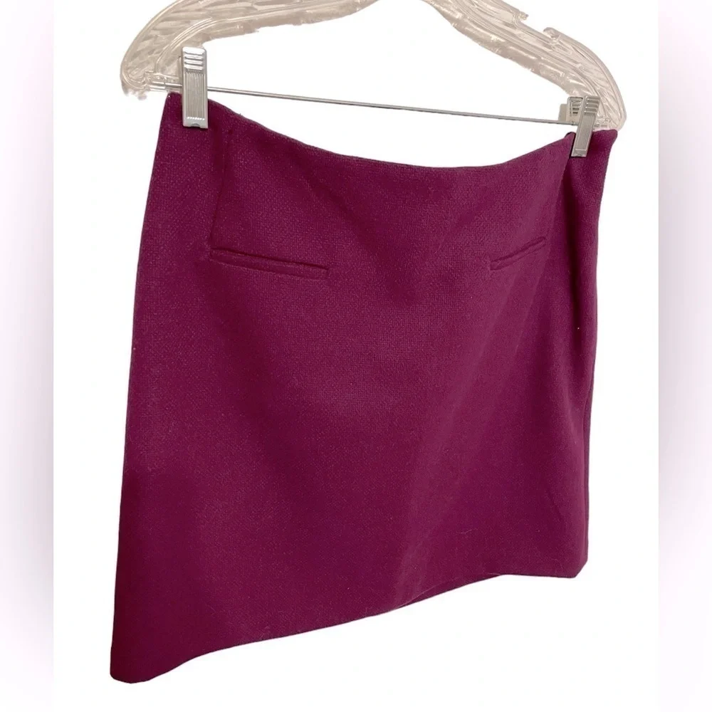 Dalia Collection Wool Blend Dark Purple Mini Skirt size 8